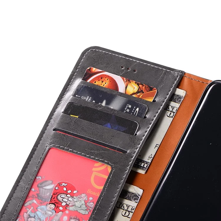 Crazy Horse PU Leather Wallet Cover + Detachable Leather Coated TPU Case for Samsung Galaxy S9+ SM-G965 - Black