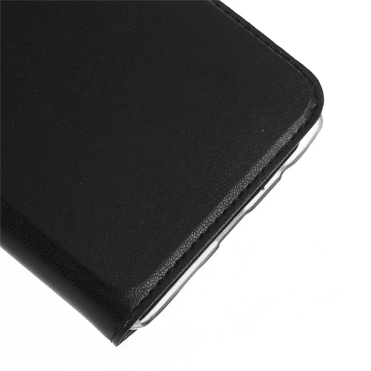 View Window Leather Phone Case for Samsung Galaxy A6 (2018) - Black