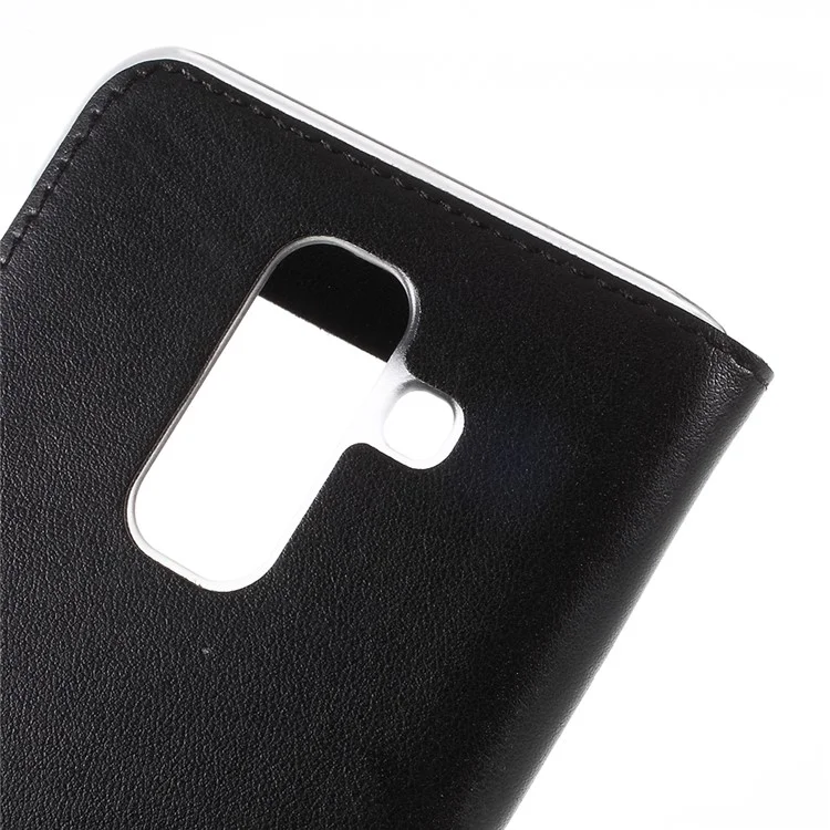 View Window Leather Phone Case for Samsung Galaxy A6 (2018) - Black