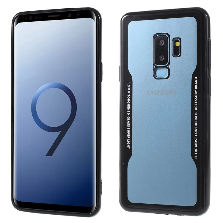 Transparent Acrylic Back + TPU Frame Hybrid Back Shell for Samsung Galaxy S9+ SM-G965 - Black