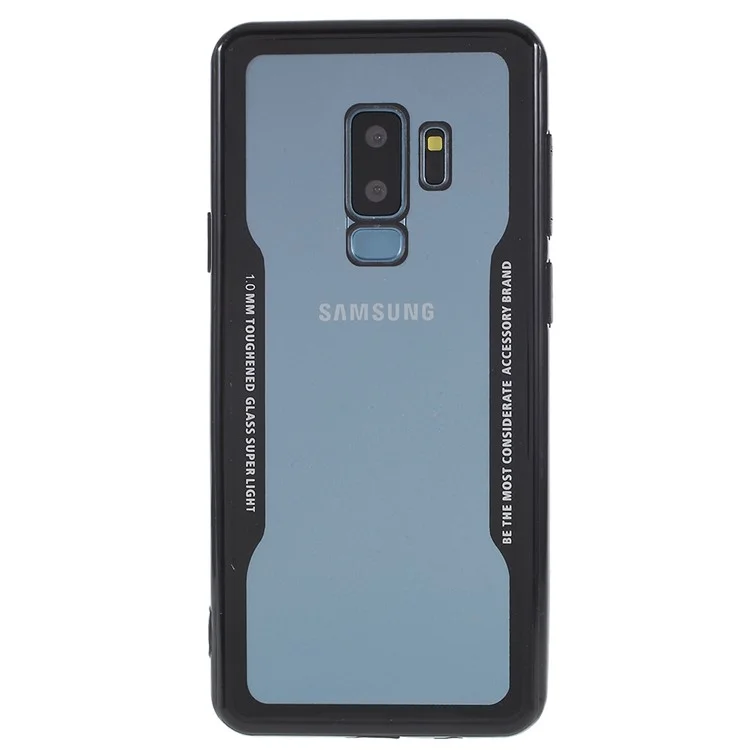 Transparent Acrylic Back + TPU Frame Hybrid Back Shell for Samsung Galaxy S9+ SM-G965 - Black