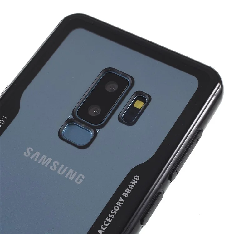 Transparent Acrylic Back + TPU Frame Hybrid Back Shell for Samsung Galaxy S9+ SM-G965 - Black