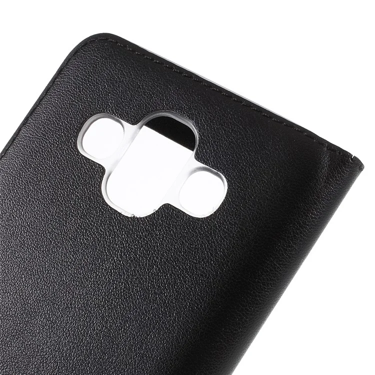 View Window PU Leather Folio Flip Phone Cover for Samsung Galaxy J7 Duo - Black