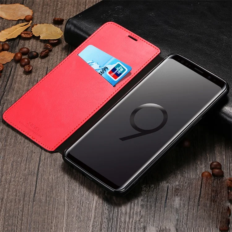 X-LEVEL Card Holder Leather Flip Mobile Case for Samsung Galaxy S9+ G965 - Black