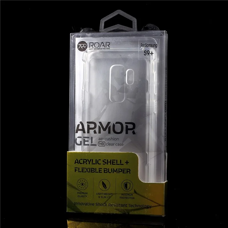 ROAR KOREA for Samsung Galaxy S9+ SM-G965 Shockproof Clear Acrylic Back + TPU Edge Combo Shell