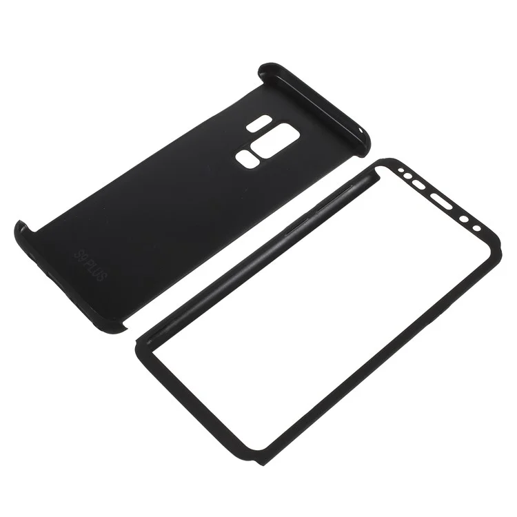 360 Degree Full Protection PC Mobile Case + Curved Tempered Glass Screen Protector for Samsung Galaxy S9+ G965 - Black