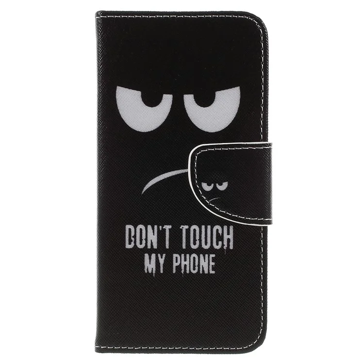 Pattern Printing Wallet Stand Flip Leather Phone Cover for Samsung Galaxy J6 (2018) - Do Not Touch My Phone