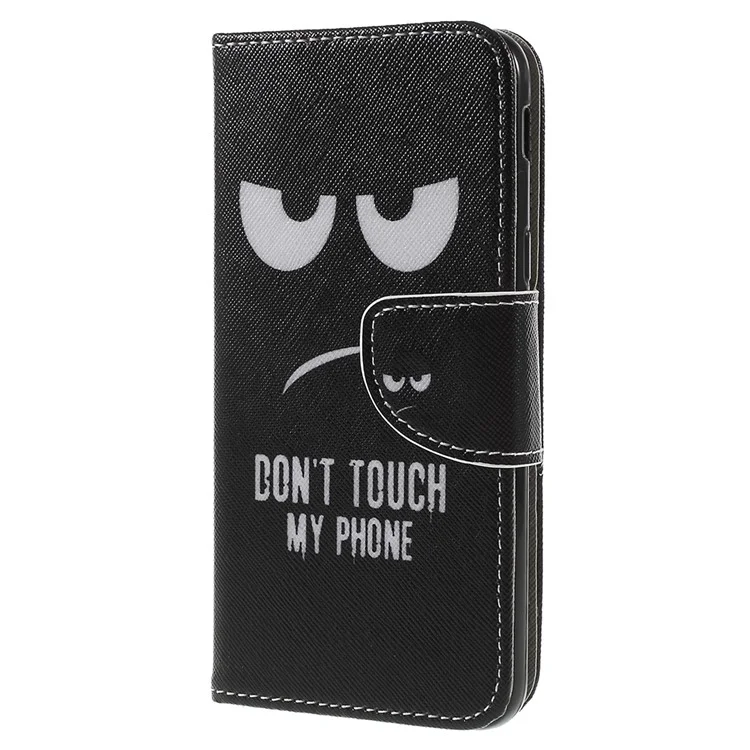 Pattern Printing Wallet Stand Flip Leather Phone Cover for Samsung Galaxy J6 (2018) - Do Not Touch My Phone