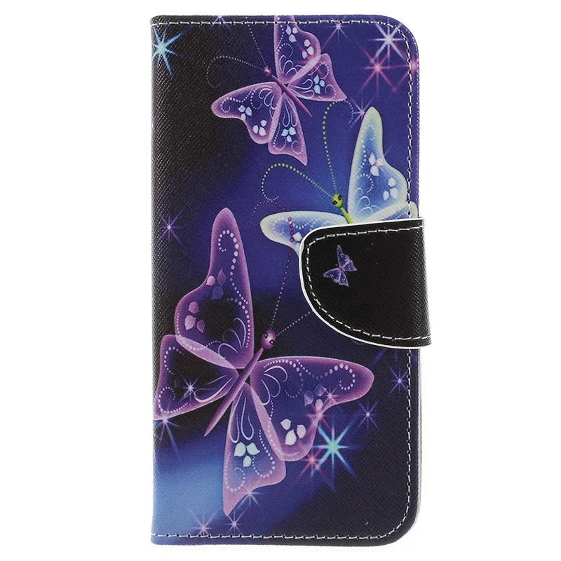 Folia z portfelem z motywem pięknego motyla, z tworzywa sztucznego, z podstawką, osłona dla Samsung Galaxy J6 (2018)