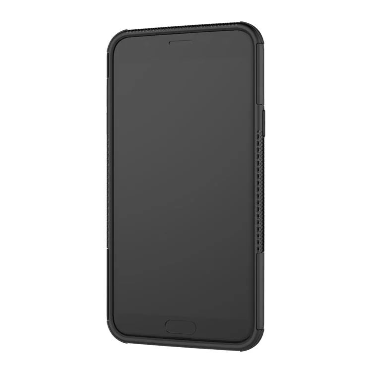 2-in-1 Tyre Pattern PC + TPU Hybrid Case with Kickstand for Samsung Galaxy J7 Duo - Black