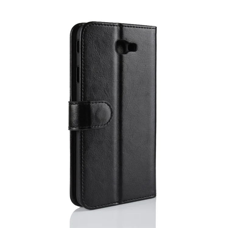 Crazy Horse Magnetic Stand Wallet Leather Mobile Phone Case for Samsung Galaxy J7 Prime 2/J7 Prime (2018) - Black