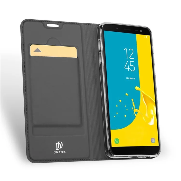 DUX DUCIS Skin Pro Series Flip Leather Case for Samsung Galaxy J6 (2018) - Dark Grey