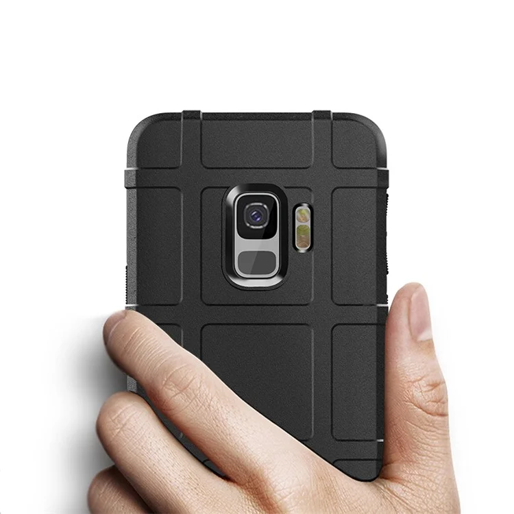 Rugged Shield Series Soft Silicone Shock Absorption Matte Mobile Phone Case Accessory for Samsung Galaxy S9 G960 - Black