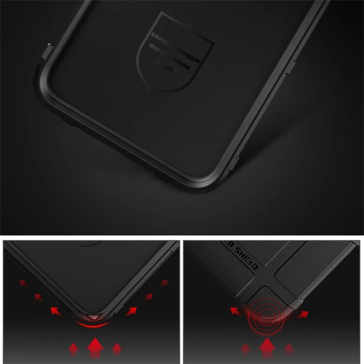 Rugged Shield Series Soft Silicone Shock Absorption Matte Mobile Phone Case Accessory for Samsung Galaxy S9 G960 - Black