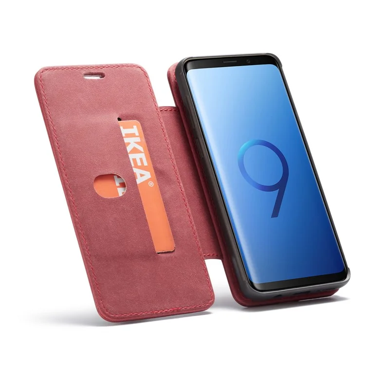 CASEME H2 Han Series Detachable 2-in-1 Leather Phone Case Stand for Samsung Galaxy S9+ SM-G965 - Red