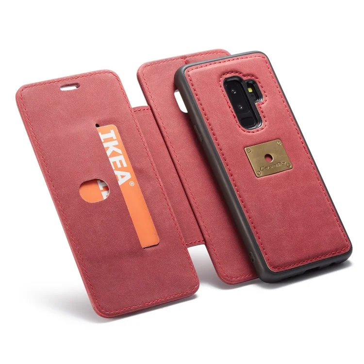 CASEME H2 Han Series Detachable 2-in-1 Leather Phone Case Stand for Samsung Galaxy S9+ SM-G965 - Red