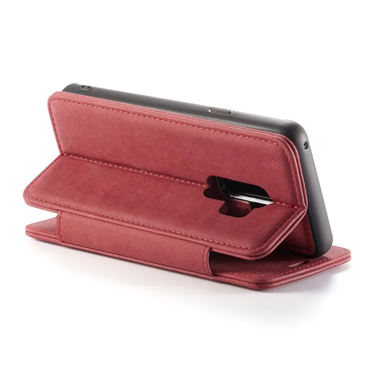 CASEME H2 Han Series Detachable 2-in-1 Leather Phone Case Stand for Samsung Galaxy S9+ SM-G965 - Red