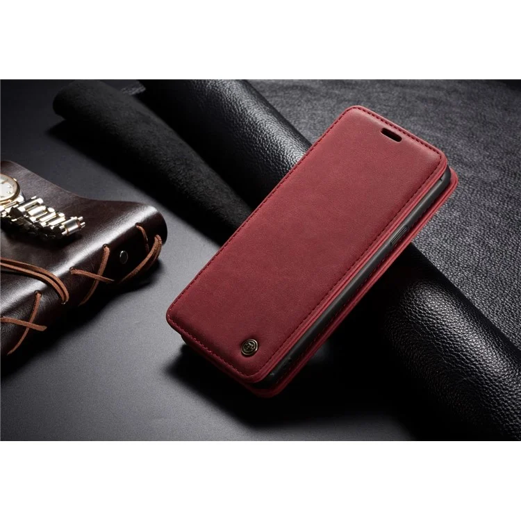 CASEME H2 Han Series Detachable 2-in-1 Leather Phone Case Stand for Samsung Galaxy S9+ SM-G965 - Red