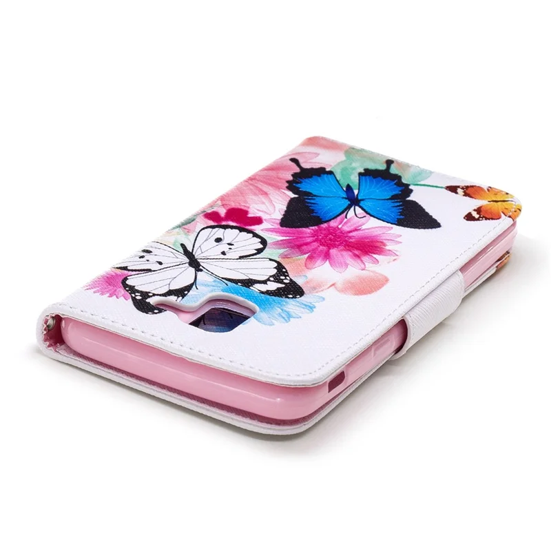 Pattern Printing Leather Wallet Case for Samsung Galaxy J6 (2018) - Vivid Butterflies