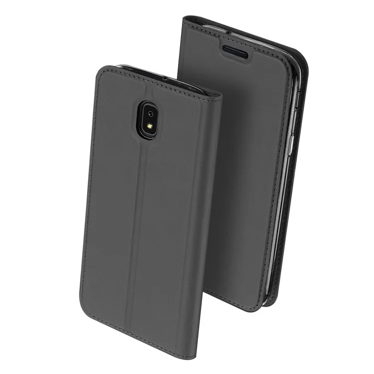 DUX DUCIS Skin Pro Series Flip Leather Card Holder Phone Case for Samsung Galaxy J3 (2018) J337 / J3 Star - Dark Grey