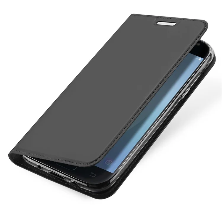 DUX DUCIS Skin Pro Series Flip Leather Card Holder Phone Case for Samsung Galaxy J3 (2018) J337 / J3 Star - Dark Grey