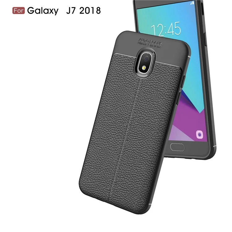 Litchi Texture TPU Case for Samsung Galaxy J7 (2018) J737 - Black