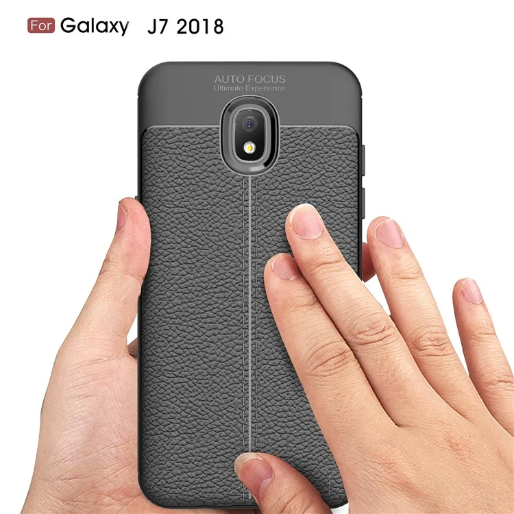Litchi Texture TPU Case for Samsung Galaxy J7 (2018) J737 - Black