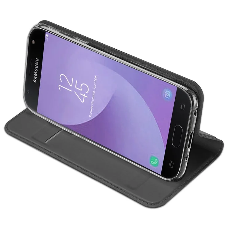 DUX DUCIS Skin Pro Series Leather Stand Case for Samsung Galaxy J7 (2018) - Grey