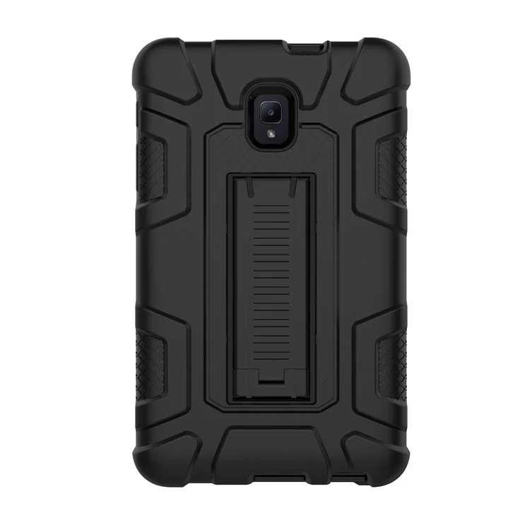 Shock-proof Hybrid Silicone + PC Protective Case with Kickstand for Samsung Galaxy Tab A 8.0 (2017) T380/T385 - All Black