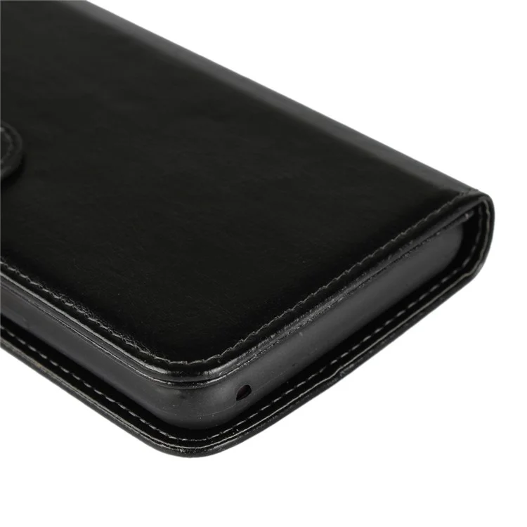 Detachable 2-in-1 Crazy Horse Leather Wallet Shell + TPU Back Case for Samsung Galaxy S9+ SM-G965 - Black
