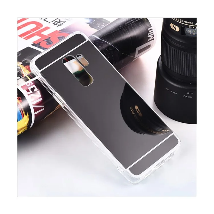 Electroplated Mirror-like TPU Back Case for Samsung Galaxy S9+ SM-G965 - Black