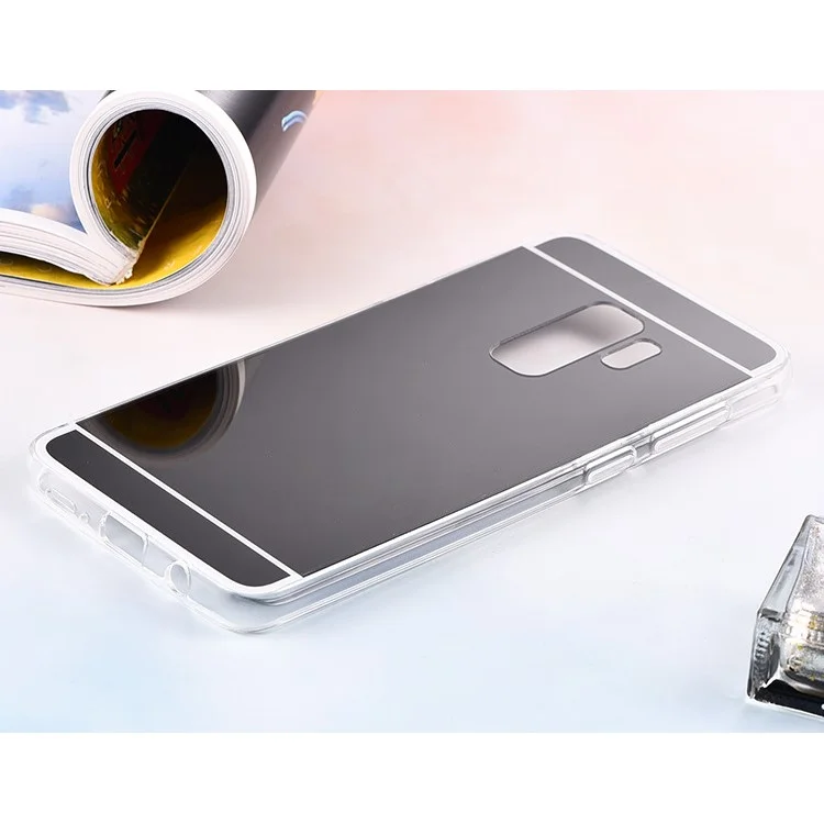 Electroplated Mirror-like TPU Back Case for Samsung Galaxy S9+ SM-G965 - Black