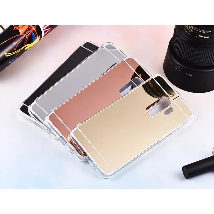 Electroplated Mirror-like TPU Back Case for Samsung Galaxy S9+ SM-G965 - Black