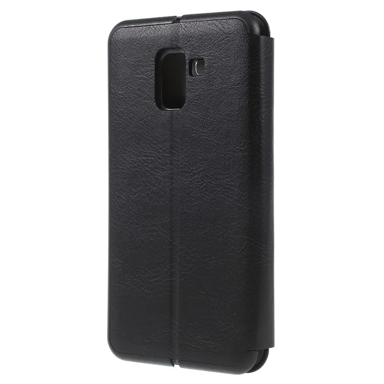 Auto-absorbed Shell Style Stand Phone Case with Card Holder for Samsung Galaxy J6 (2018) - Black