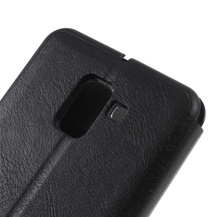 Auto-absorbed Shell Style Stand Phone Case with Card Holder for Samsung Galaxy J6 (2018) - Black