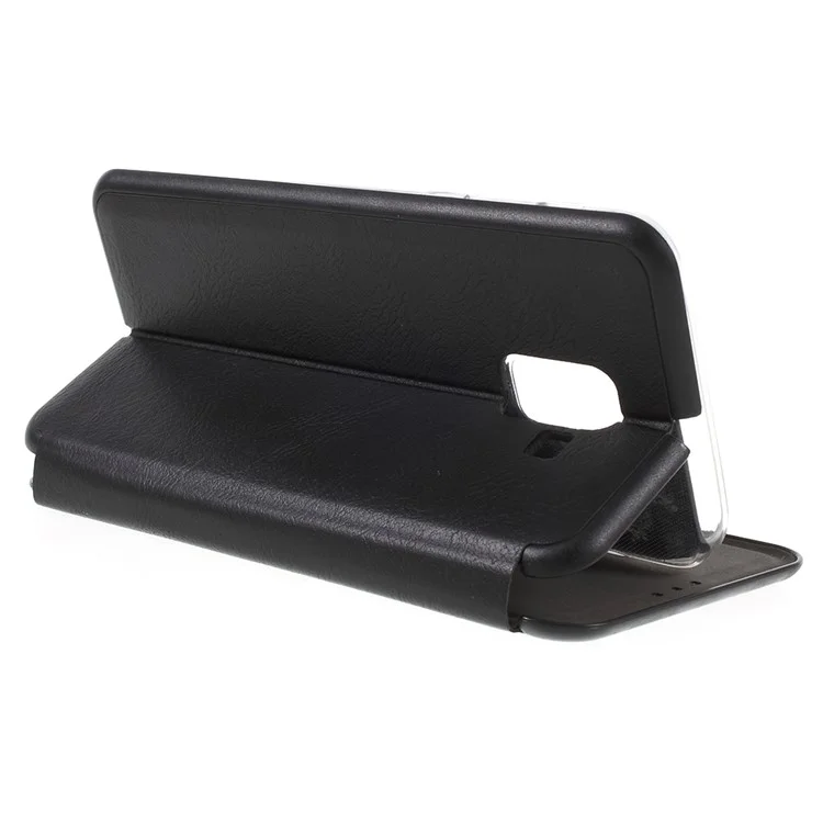 Auto-absorbed Shell Style Stand Phone Case with Card Holder for Samsung Galaxy J6 (2018) - Black