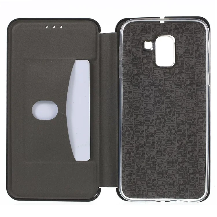 Auto-absorbed Shell Style Stand Phone Case with Card Holder for Samsung Galaxy J6 (2018) - Black