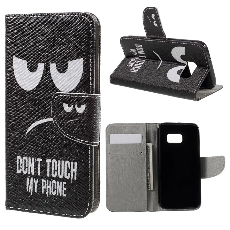 Wallet Leather Stand Case for Samsung Galaxy S7 G930 - Do not Touch My Phone