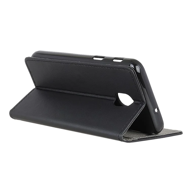 Black - Wallet Stand PU Leather Protection Mobile Phone Shell for Samsung Galaxy J3 (2018) J337 / J3 Star
