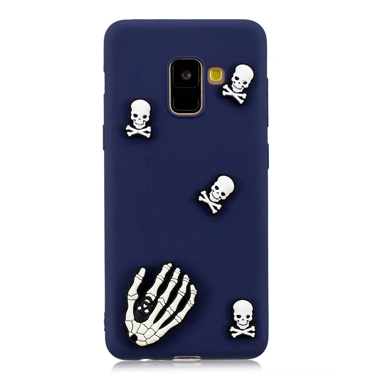3D Cute Silicone Doll Pattern TPU Back Case for Samsung Galaxy A8 (2018) - Skull