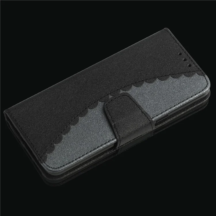 Bi-color Splicing PU Leather Wallet Cover Case for Samsung Galaxy S9 SM-G960 - Black / Grey