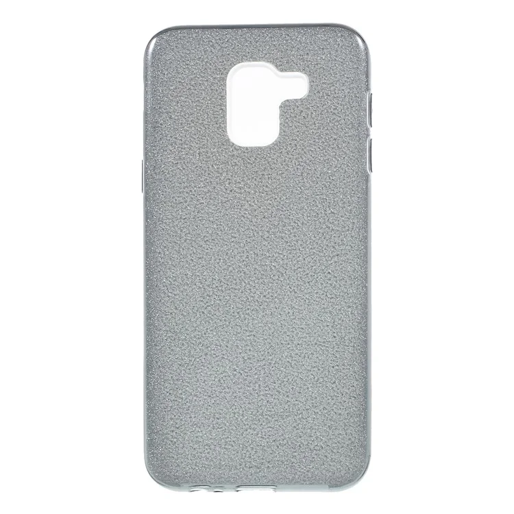 3-in-1 Glittery Powder Paper TPU + PC Hybrid Case for Samsung Galaxy J6 (2018) - Grey