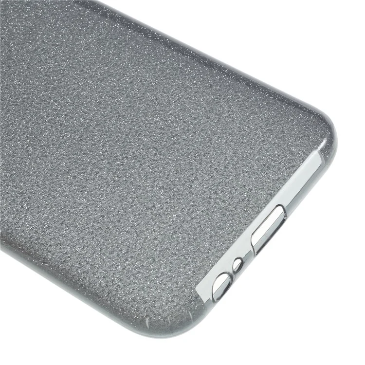 3-in-1 Glittery Powder Paper TPU + PC Hybrid Case for Samsung Galaxy J6 (2018) - Grey