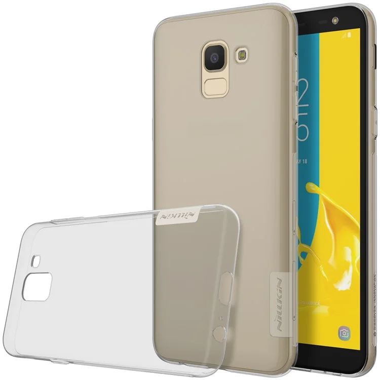 NILLKIN Nature 0.6mm Soft TPU Protective Phone Accessory Case for Samsung Galaxy J6 (2018) - Grey