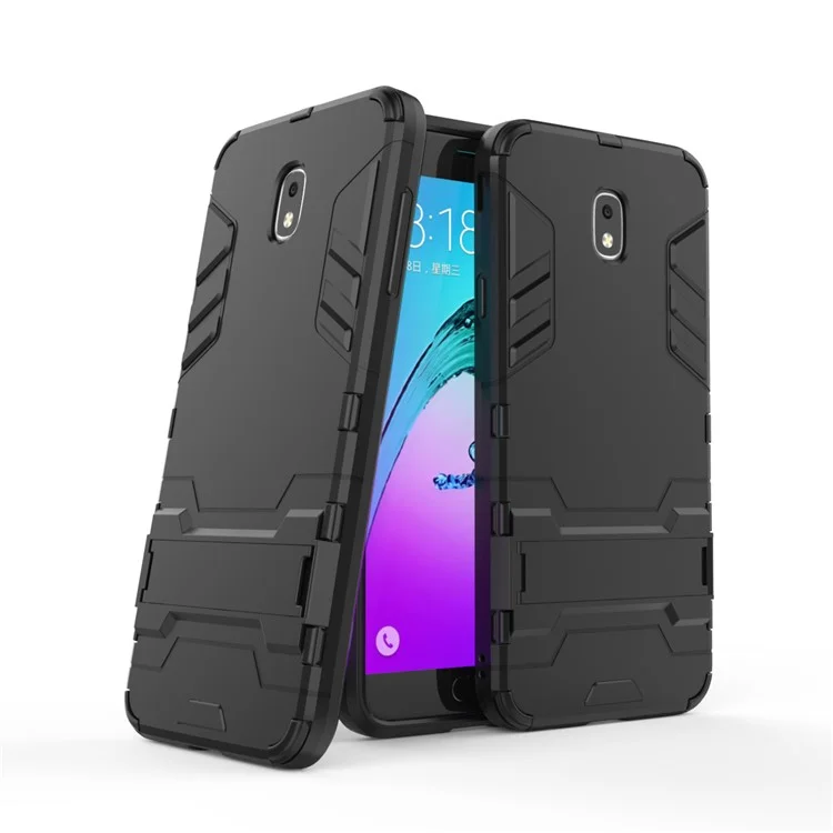 Cool Guard Kickstand PC TPU Hybrid Case for Samsung Galaxy J7 (2018) J737 - Black