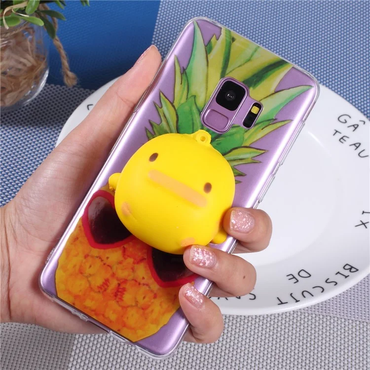 3D Pinch Squishy Toy Pattern Printing TPU Cell Phone Case for Samsung Galaxy S9 SM-G960 - Duck
