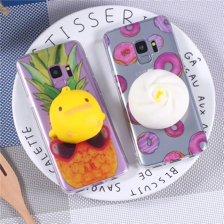 3D Pinch Squishy Toy Pattern Printing TPU Cell Phone Case for Samsung Galaxy S9 SM-G960 - Duck