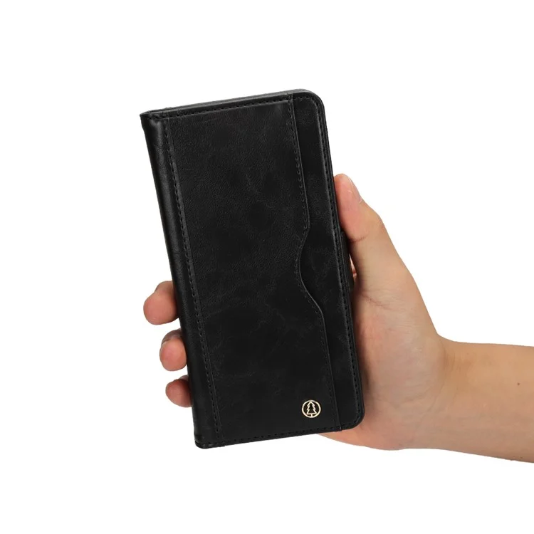 Removable TPU Back Shell + Leather Wallet Case for Samsung Galaxy S9+ SM-G965 - Black
