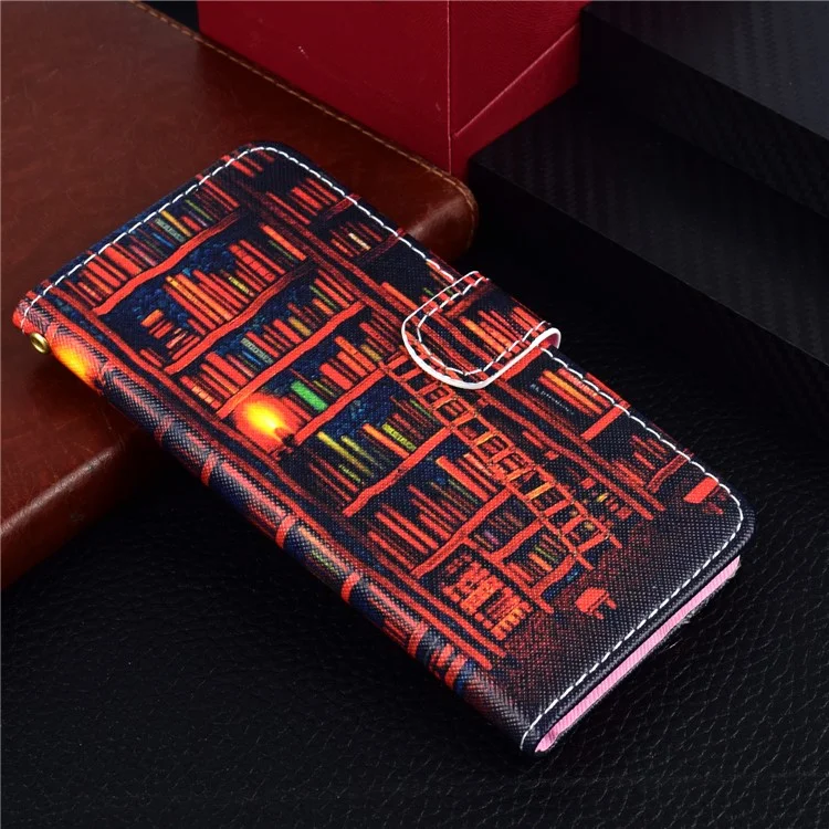 Pattern Printing Leather Wallet Case for Samsung Galaxy J6 (2018) - Books Pattern