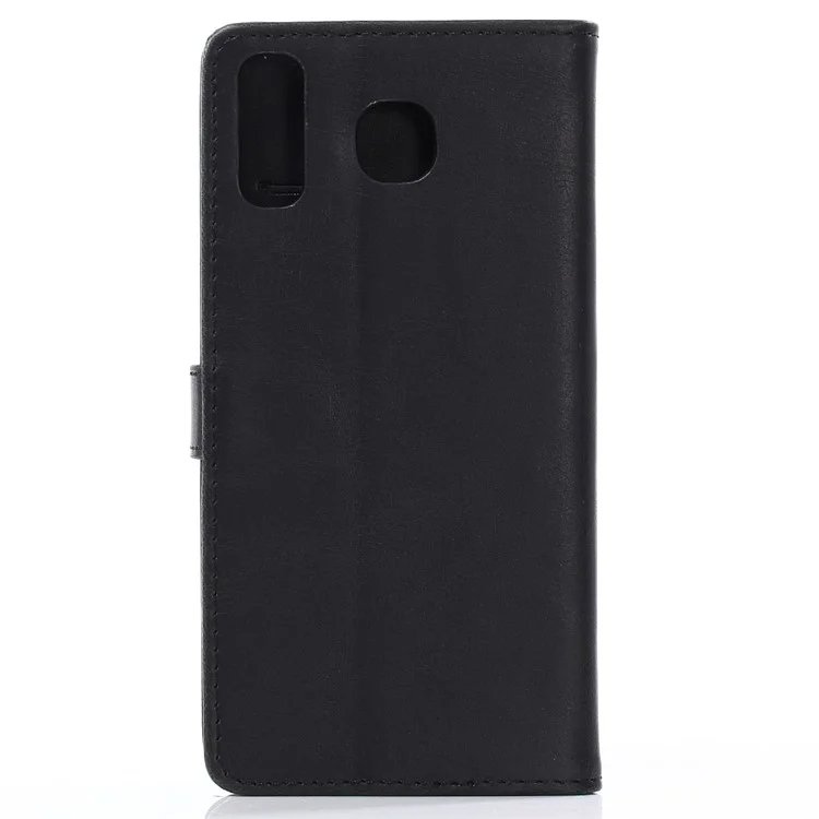 Crazy Horse Texture Retro Style Leather Wallet Case for Samsung Galaxy A8 Star / A9 Star (China) - Black